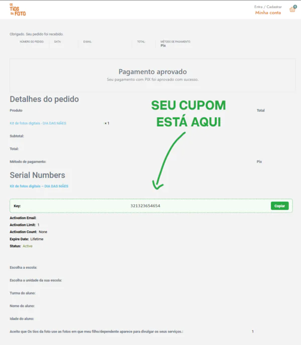 Encontrando o cupom